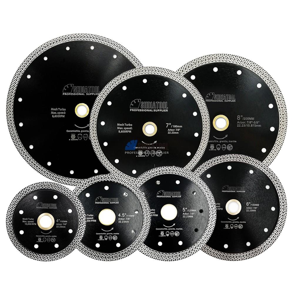 4''/4.5''/5''/7''/9'' Hot Pressed Mesh Turbo Diamond Blade Cutting Disc Diamond Saw Blade for Granite Marble Ceramics