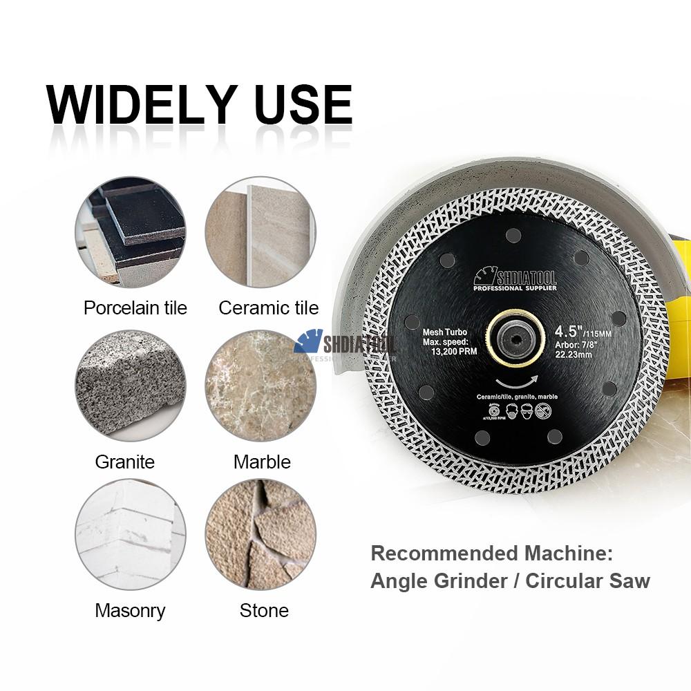 4''/4.5''/5''/7''/9'' Hot Pressed Mesh Turbo Diamond Blade Cutting Disc Diamond Saw Blade for Granite Marble Ceramics