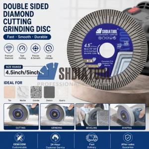 OEM Double Sided Diamond Cutting Grinding Disc 115/125mm Hot Pressed Tile Tools Abrasive Wheel for Dekton Quartz Granite Marble