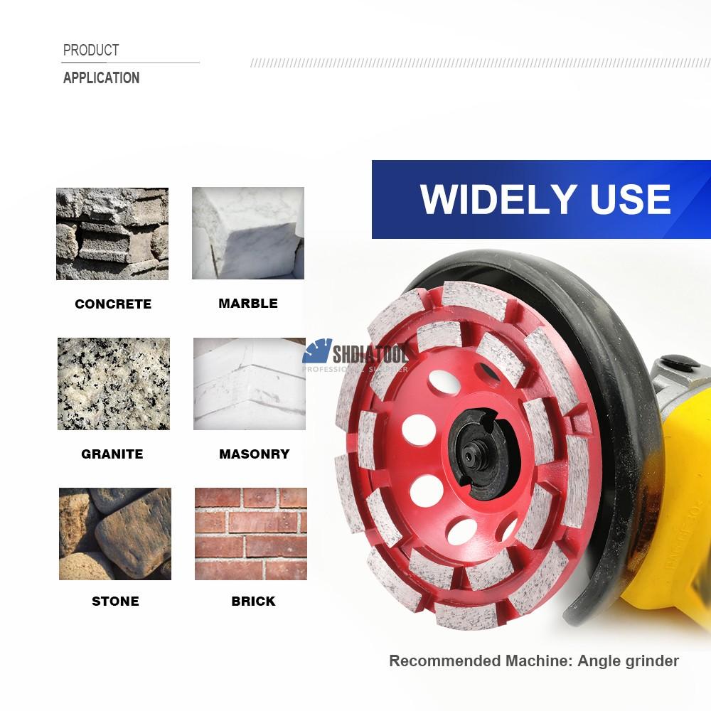 Dia 4''-7'' Professional Diamond Welded Double Row Grinding Cup Wheel Grinding Disc Cutting Wheel for Granite Marble