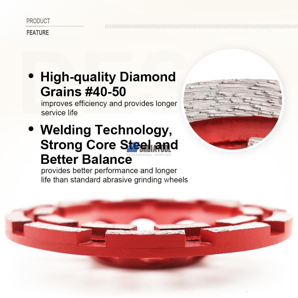 Dia 4''-7'' Professional Diamond Welded Double Row Grinding Cup Wheel Grinding Disc Cutting Wheel for Granite Marble