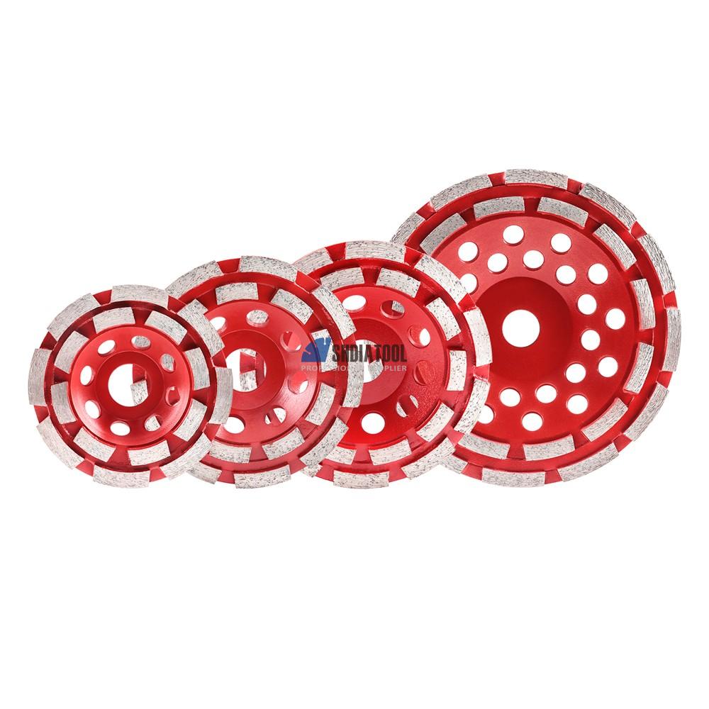 Dia 4''-7'' Professional Diamond Welded Double Row Grinding Cup Wheel Grinding Disc Cutting Wheel for Granite Marble