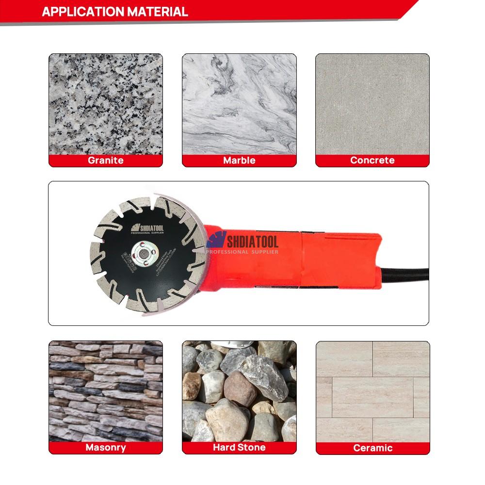 Sintered Diamond Circular Saw Blade Turbo Granite Marble Concrete OEM Hot Press Cutting Disc Segment Slant Protection Teeth