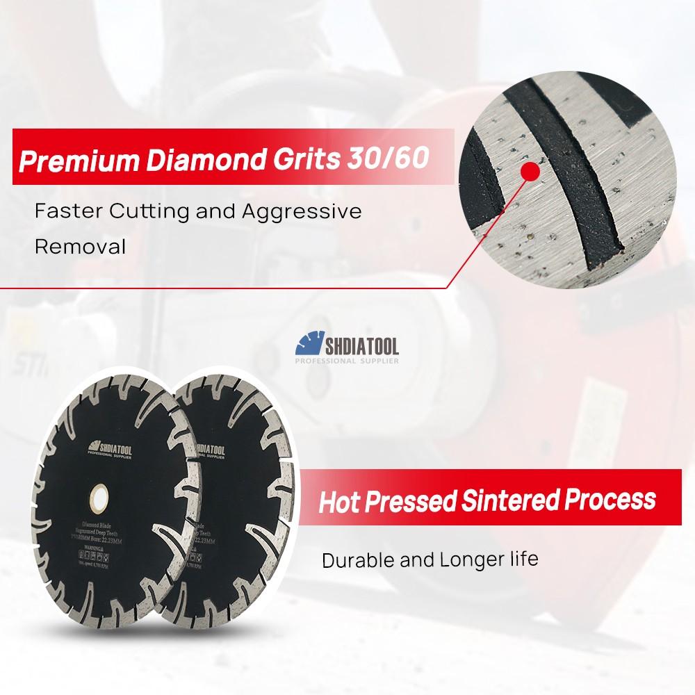 Sintered Diamond Circular Saw Blade Turbo Granite Marble Concrete OEM Hot Press Cutting Disc Segment Slant Protection Teeth