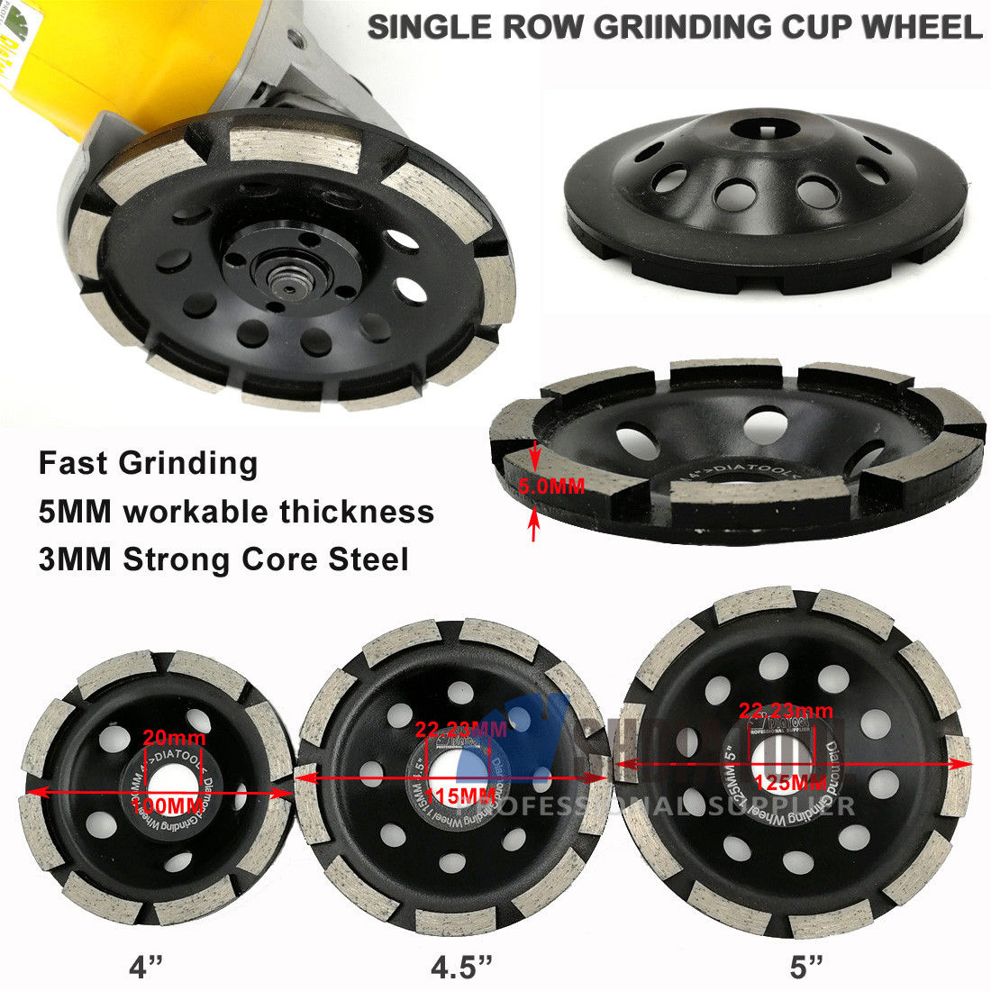 Sintered Diamond Single Row Cup Wheel 