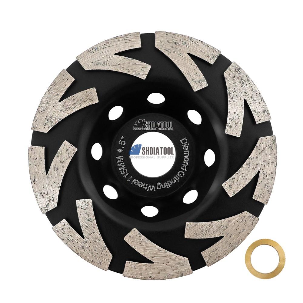 4.5inch Sintered Concrete Floor Diamond Turbo Row Concrete Grinding Cup Wheel Grinding Abrasive Disc for Granite Marble
