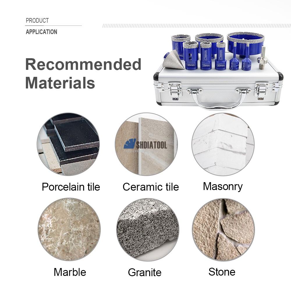 Vacuum Brazed M14 Tile Porcelain Core Drill Bit Diamond Drills Hole Saw Kit Hole Cutter Diamond Drill Bit Chamfer Set