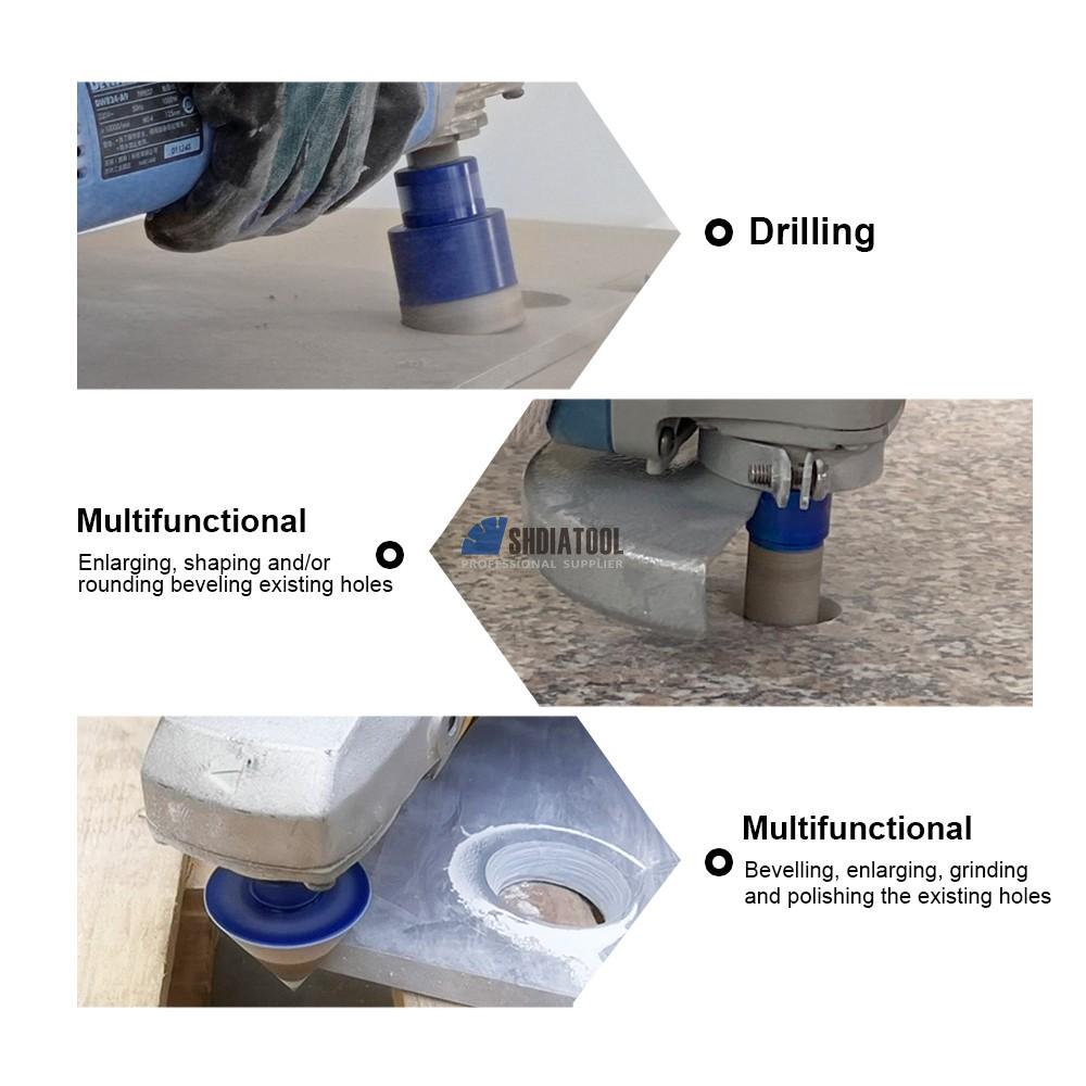 Vacuum Brazed M14 Tile Porcelain Core Drill Bit Diamond Drills Hole Saw Kit Hole Cutter Diamond Drill Bit Chamfer Set