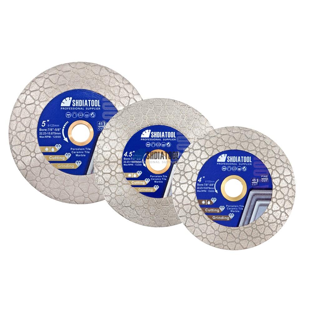 105/115/125mm Triangle Design Double Sided Diamond Saw Blade Cutting&Grinding Disc Tile Cutter Cutting Blade for Marble