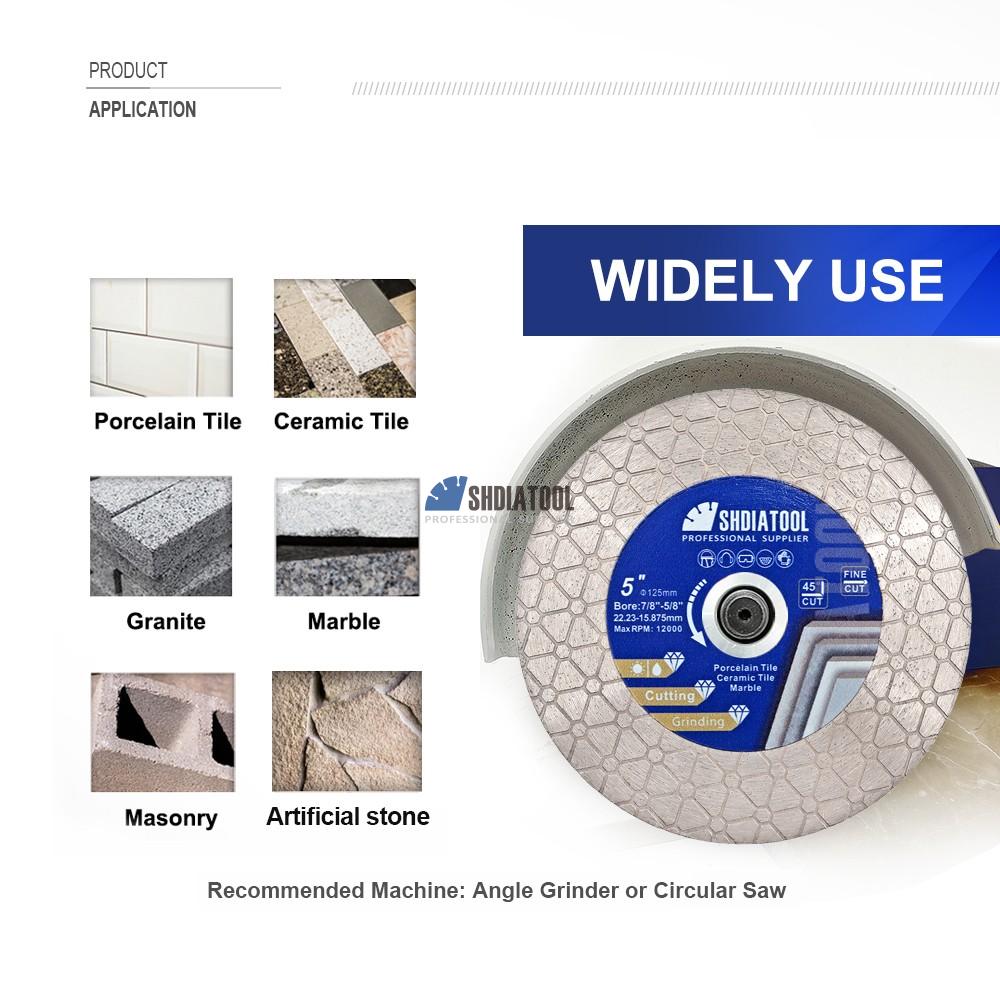 105/115/125mm Triangle Design Double Sided Diamond Saw Blade Cutting&Grinding Disc Tile Cutter Cutting Blade for Marble