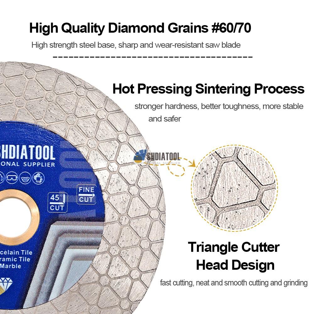 105/115/125mm Triangle Design Double Sided Diamond Saw Blade Cutting&Grinding Disc Tile Cutter Cutting Blade for Marble