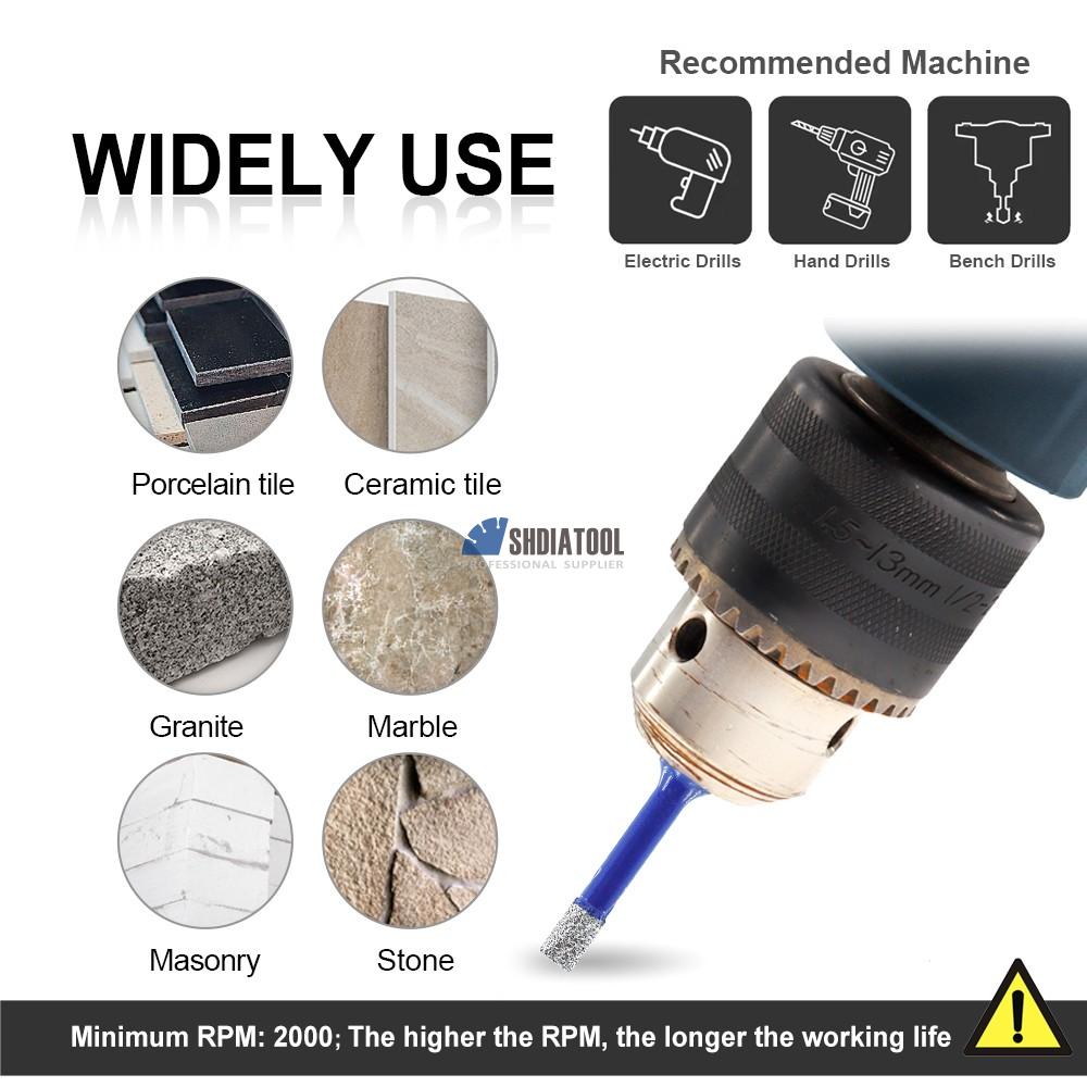 11pcs Triangle Shank Vacuum Brazed Crown Diamond Core Drill Bits Chamfer Set Diamond Hole Saw Kit Tile Hole Cutter for Marble