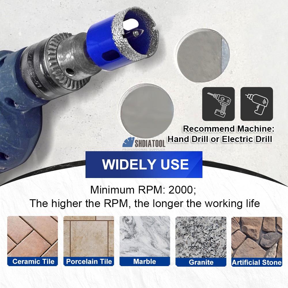 Triangle Shank Brazed Diamond Hole Saw Diamond Core Drill Bit Drilling Bits Hole Opener With Position Drill for Masonry