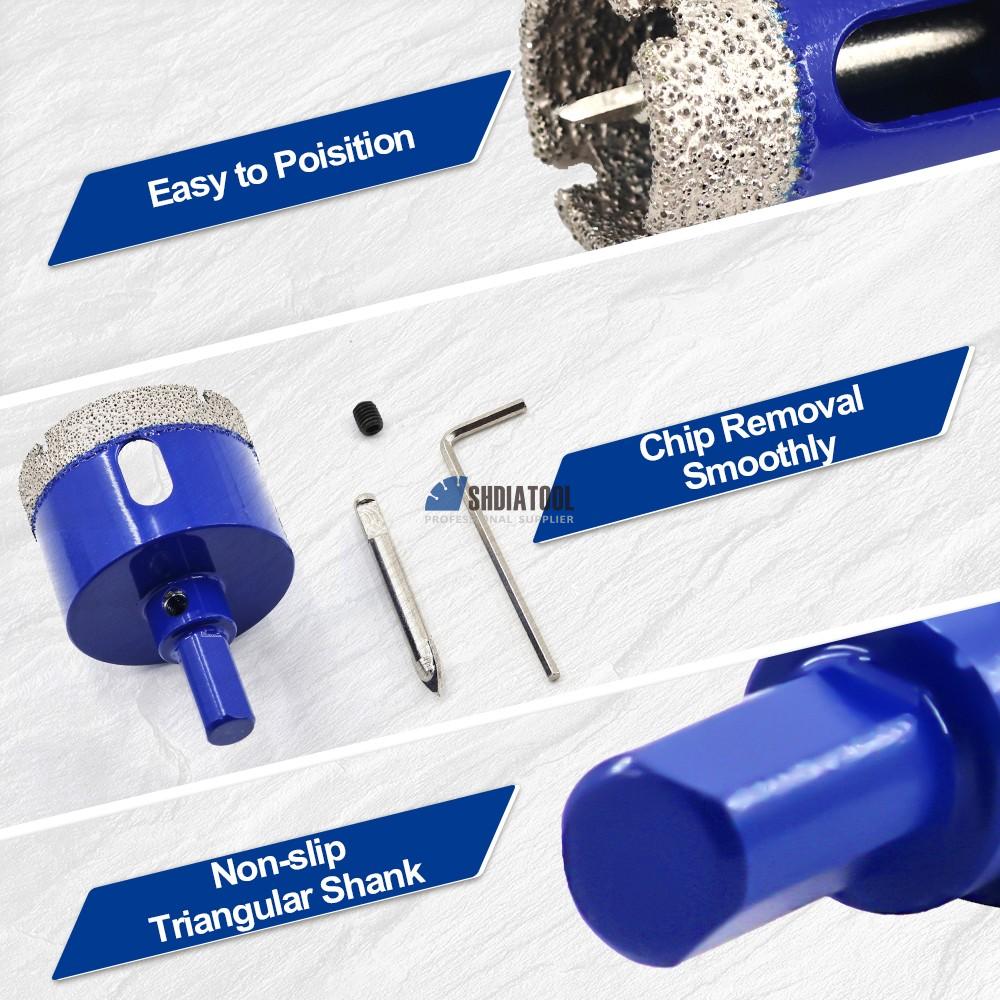 Triangle Shank Brazed Diamond Hole Saw Diamond Core Drill Bit Drilling Bits Hole Opener With Position Drill for Masonry