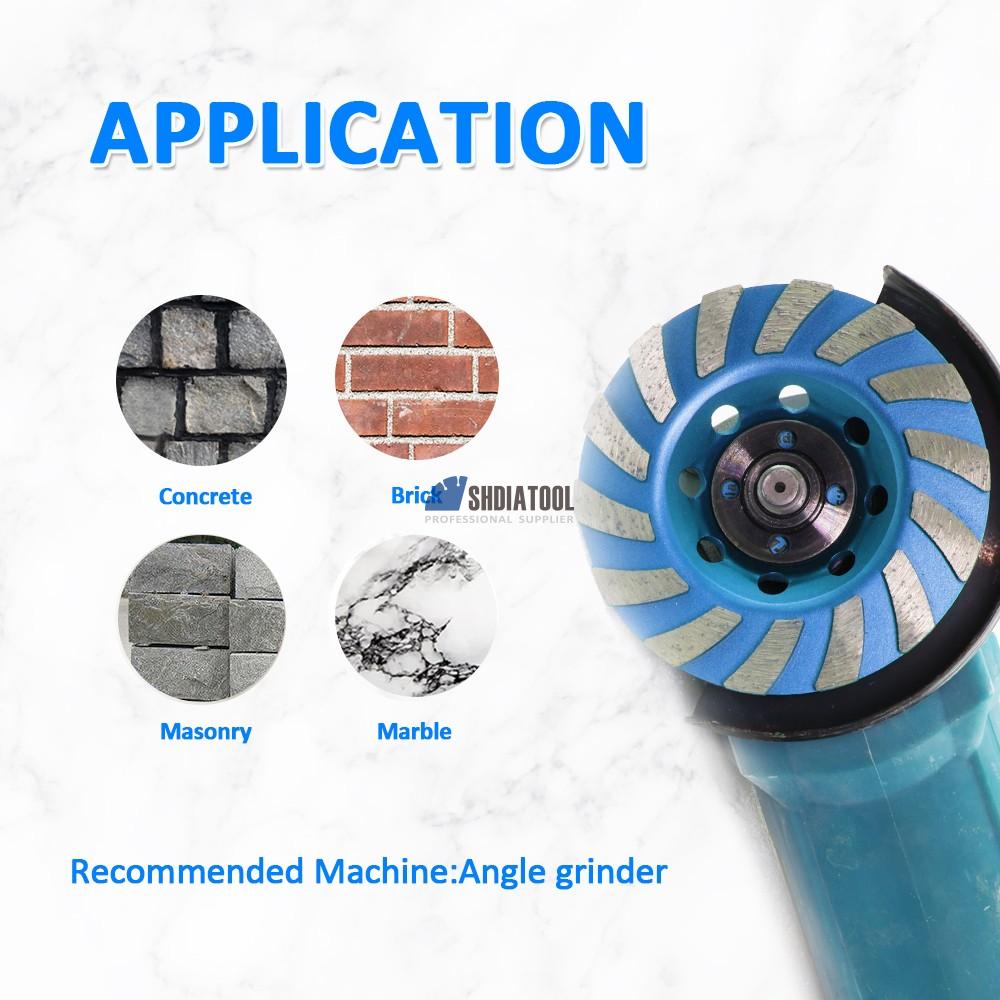 100/115/125mm Turbo Cup Wheel Diamond Grinding Wheel Angle Grinder Sintered Diamond abrasive Wheel Grinding Disc For Concrete