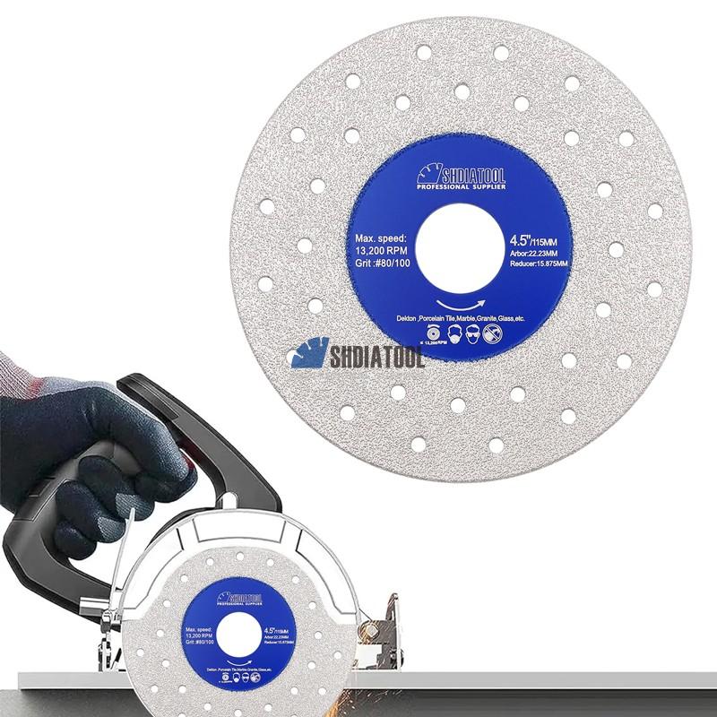 Porous Brazed Turbo Diamond Saw Blade Rock Slab Cutting Disc for Angle Grinder Cutting Grinding Tile Granite Marble Ceramic