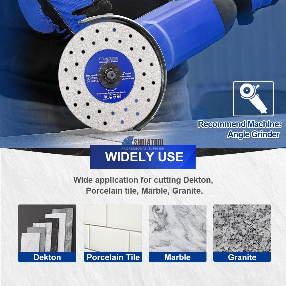 Porous Brazed Turbo Diamond Saw Blade Rock Slab Cutting Disc for Angle Grinder Cutting Grinding Tile Granite Marble Ceramic