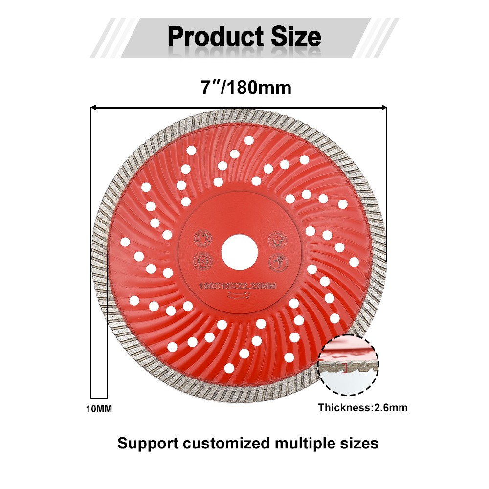 4.5''/5''/7''/9'' Hot-pressed Diamond Narrow Turbo Saw Blade Cutting Wheel Cutting Disc Disk for Ceramic Tile Marble