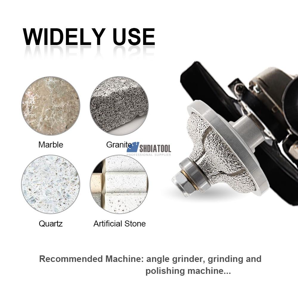 V-Type Diamond Hand Profile Wheel Granite Bullnose Tool Router bit with M14 5/8''-11 Thread for Marble Countertop Edge