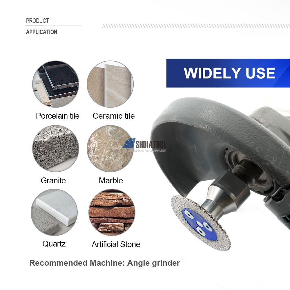 40/50mm Vacuum Brazed Mini Carving Engraving Saw Blade Cutting Grinding Disc with Removable Flange For Marble Granite