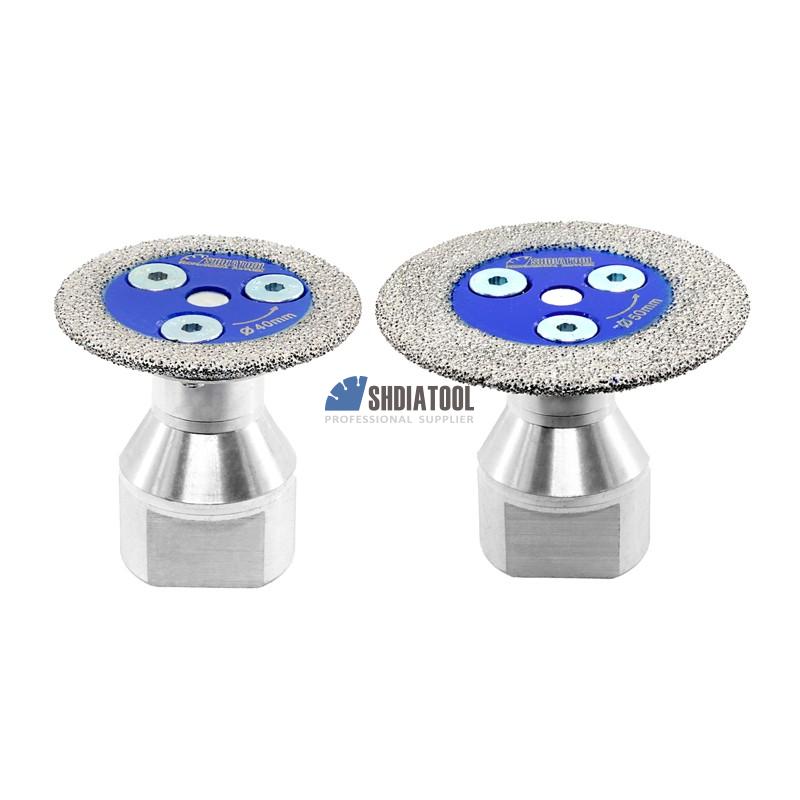 40/50mm Vacuum Brazed Mini Carving Engraving Saw Blade Cutting Grinding Disc with Removable Flange For Marble Granite