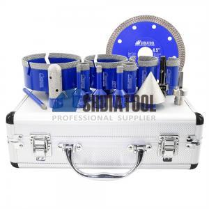 5/8''-11 Vacuum Brazed Diamond Core Drill Bit Set Saw Blade Diamond Crowns Hole Saw Kit For Granite Marble Stone Porcelain Tile