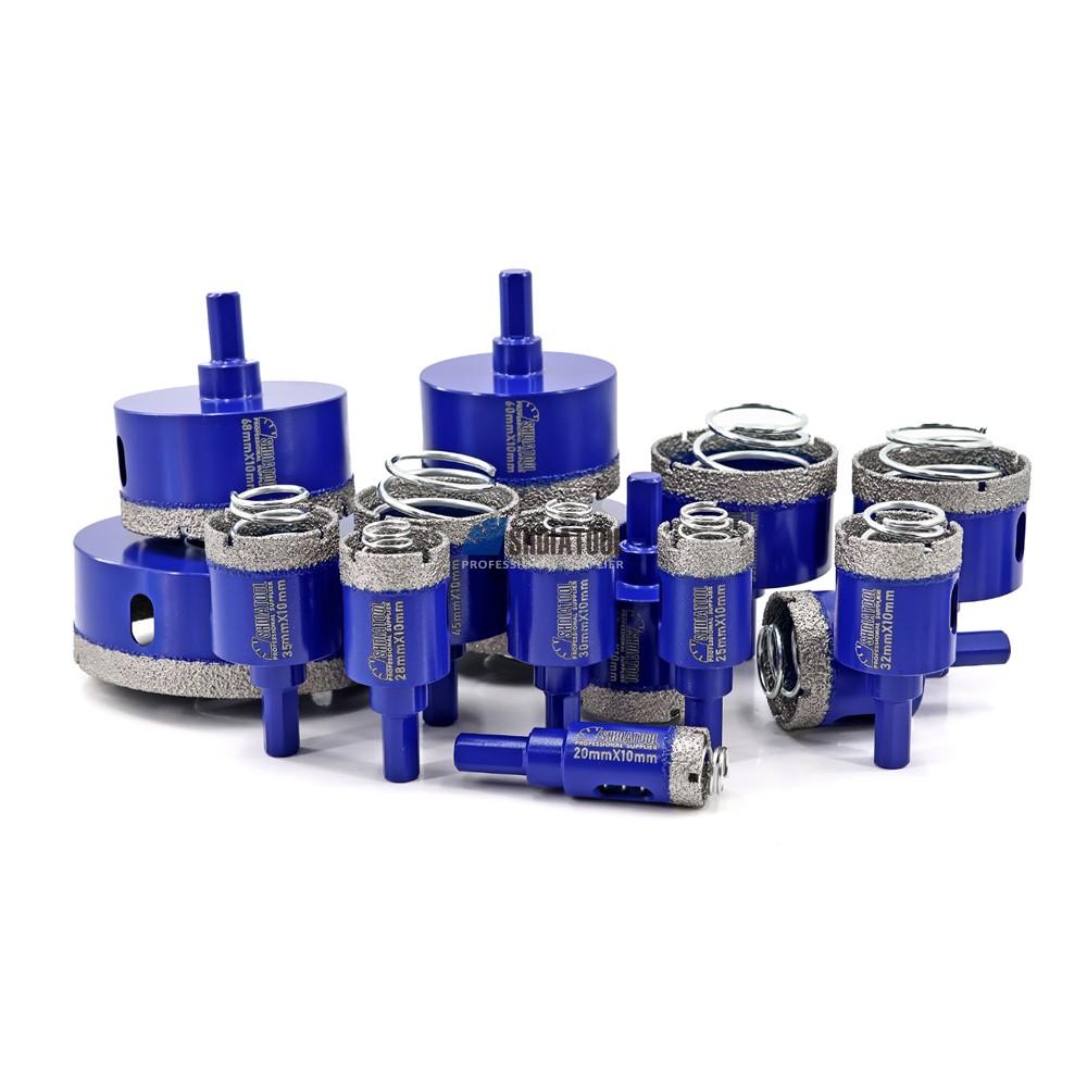 20-100mm Vacuum Brazed Diamond Core Drill Bit with Spring Triangle Shank for Marble Granite Tile Cutter Hole Saw Cutting