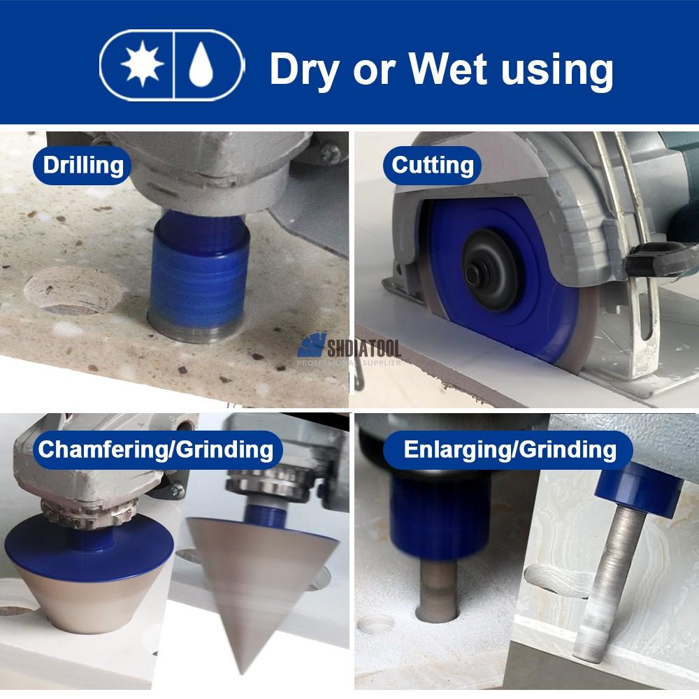 11PCS 5/8''-11 Vacuum Brazed Diamond Core Drill Bits Saw Blade Set Tile Diamond Hole Saw Kit for Granite Marble Drilling