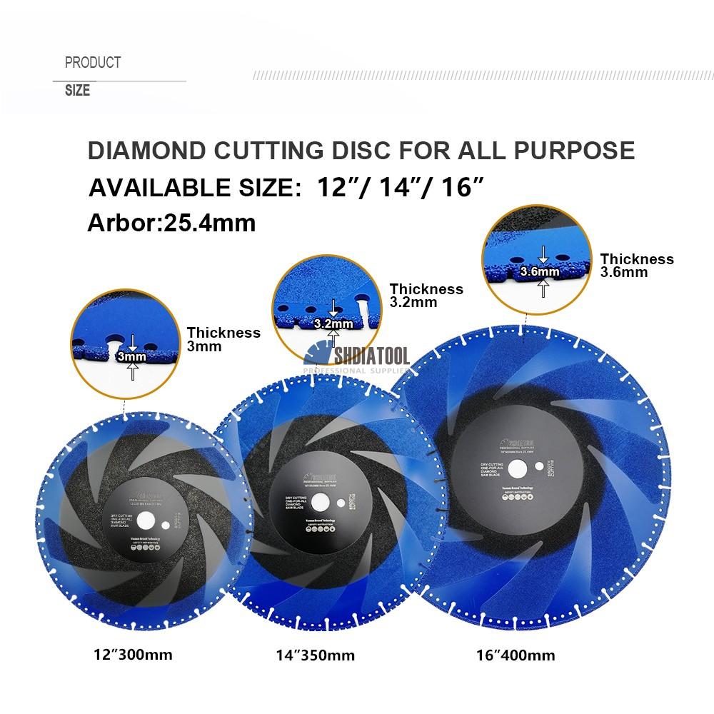 Vacuum Brazed Multi Purpose Demolition Cutting Blade Diamond Granite Saw Bblade for Steel Pipe Stone Concrete Iron