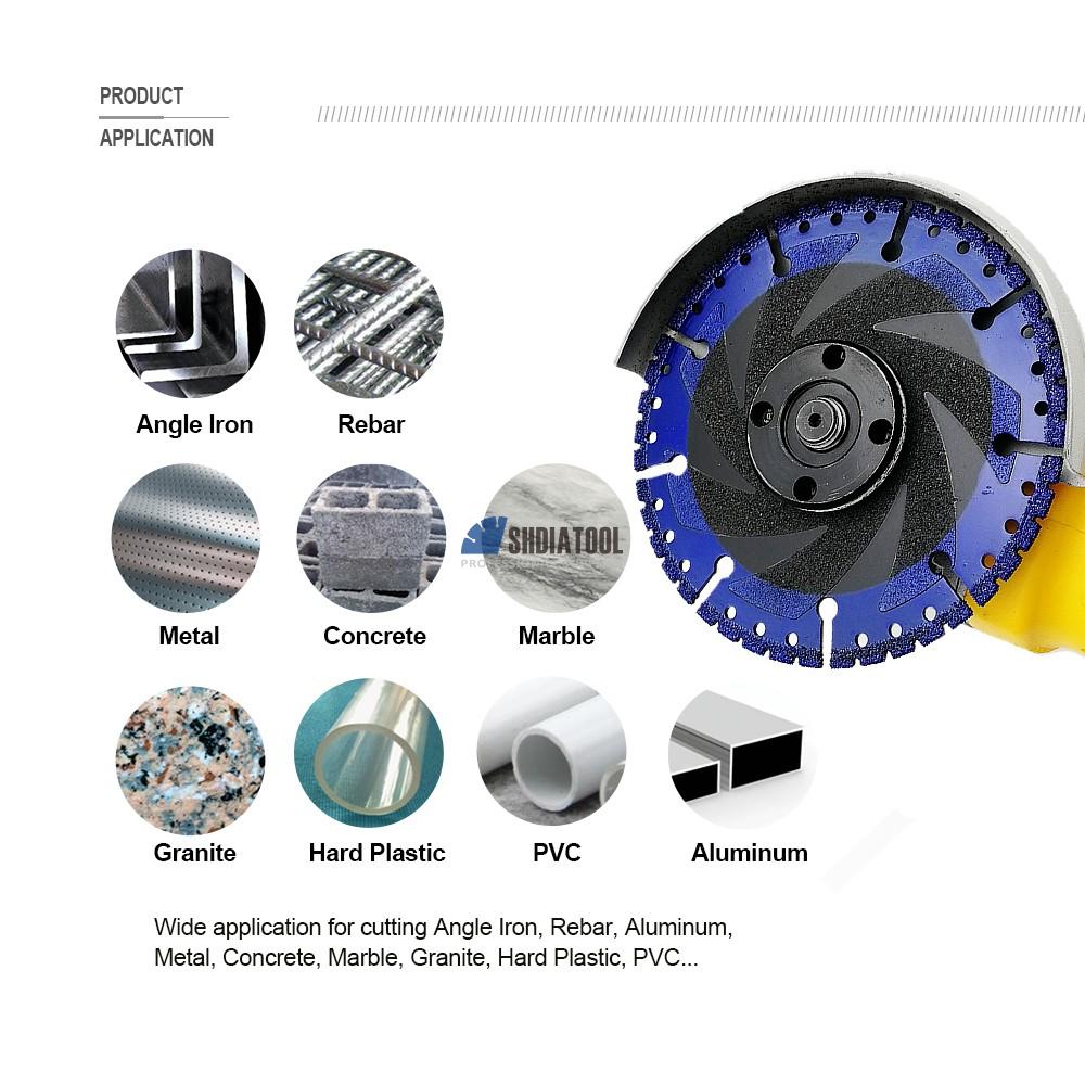 Vacuum Brazed Multi Purpose Demolition Cutting Blade Diamond Granite Saw Bblade for Steel Pipe Stone Concrete Iron