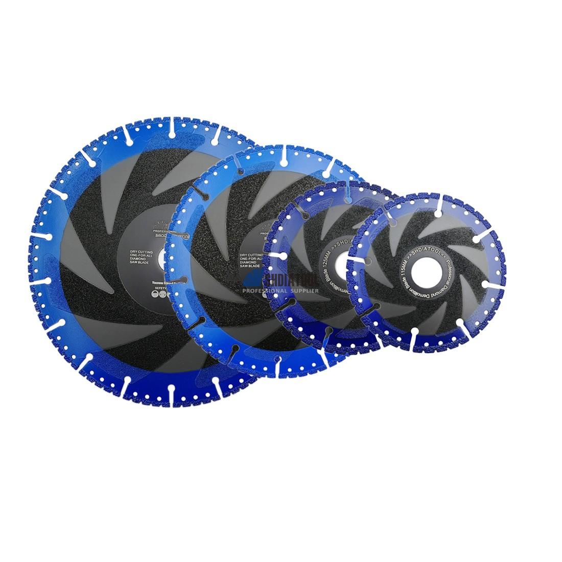 Vacuum Brazed Multi Purpose Demolition Cutting Blade Diamond Granite Saw Bblade for Steel Pipe Stone Concrete Iron