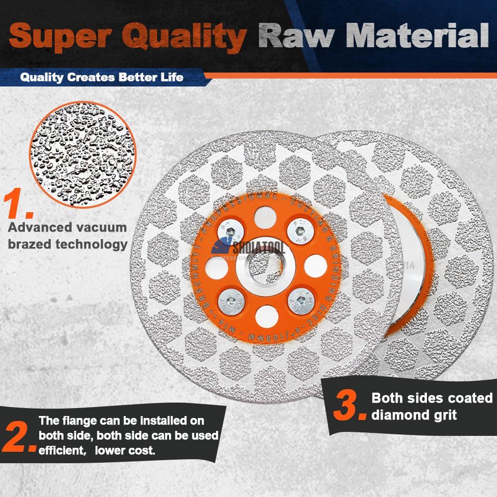 100/115/125mm Double-Sided Diamond Cutting Grinding Disc Cutting Off Wheel Cutting Disk for Tile Granite Marble on Angle Grinder