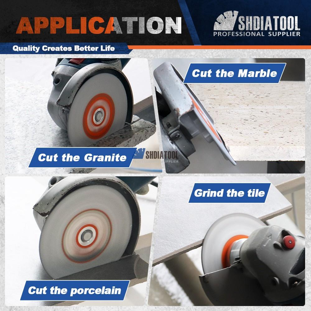 100/115/125mm Double-Sided Diamond Cutting Grinding Disc Cutting Off Wheel Cutting Disk for Tile Granite Marble on Angle Grinder