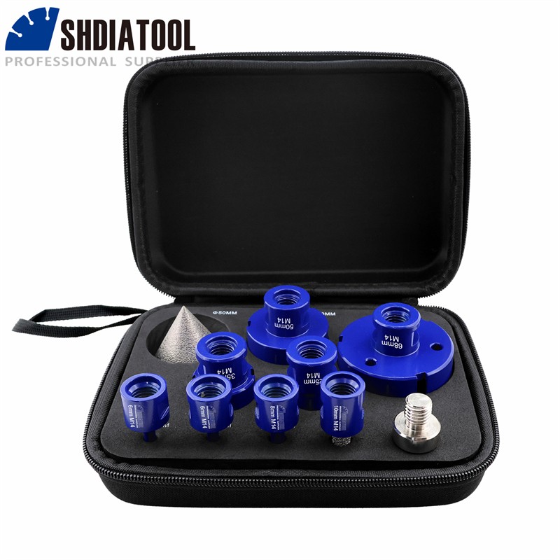 Oxford Set M14 Thread Vacuum Brazed Diamond Drilling Finger Milling Bit Chamfer Bit With Hex Shank