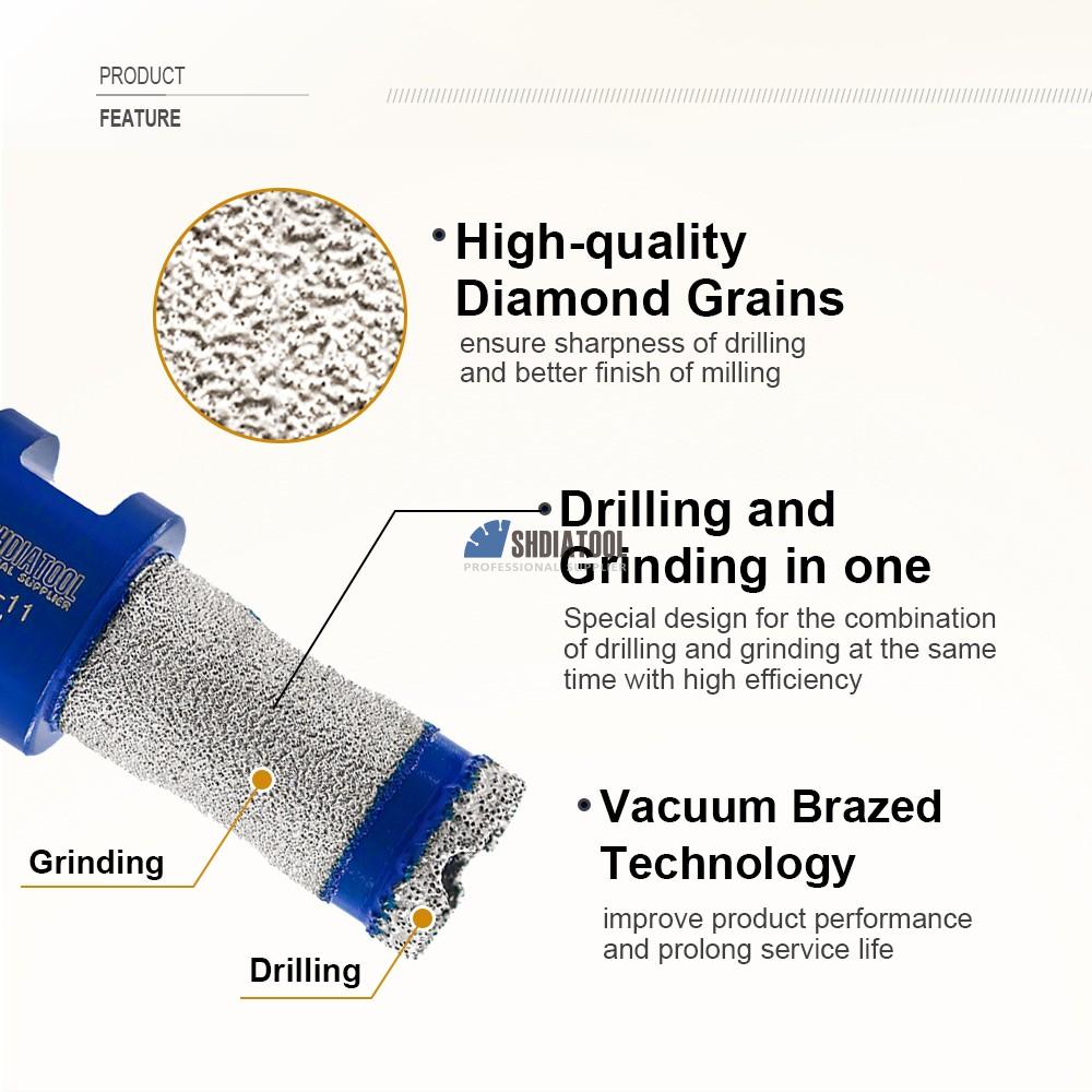 20/25/35mm Vacuum Brazed Diamond Drilling Finger Milling Bits M14 Thread for Granite Marble Ceramic Drilling Tool