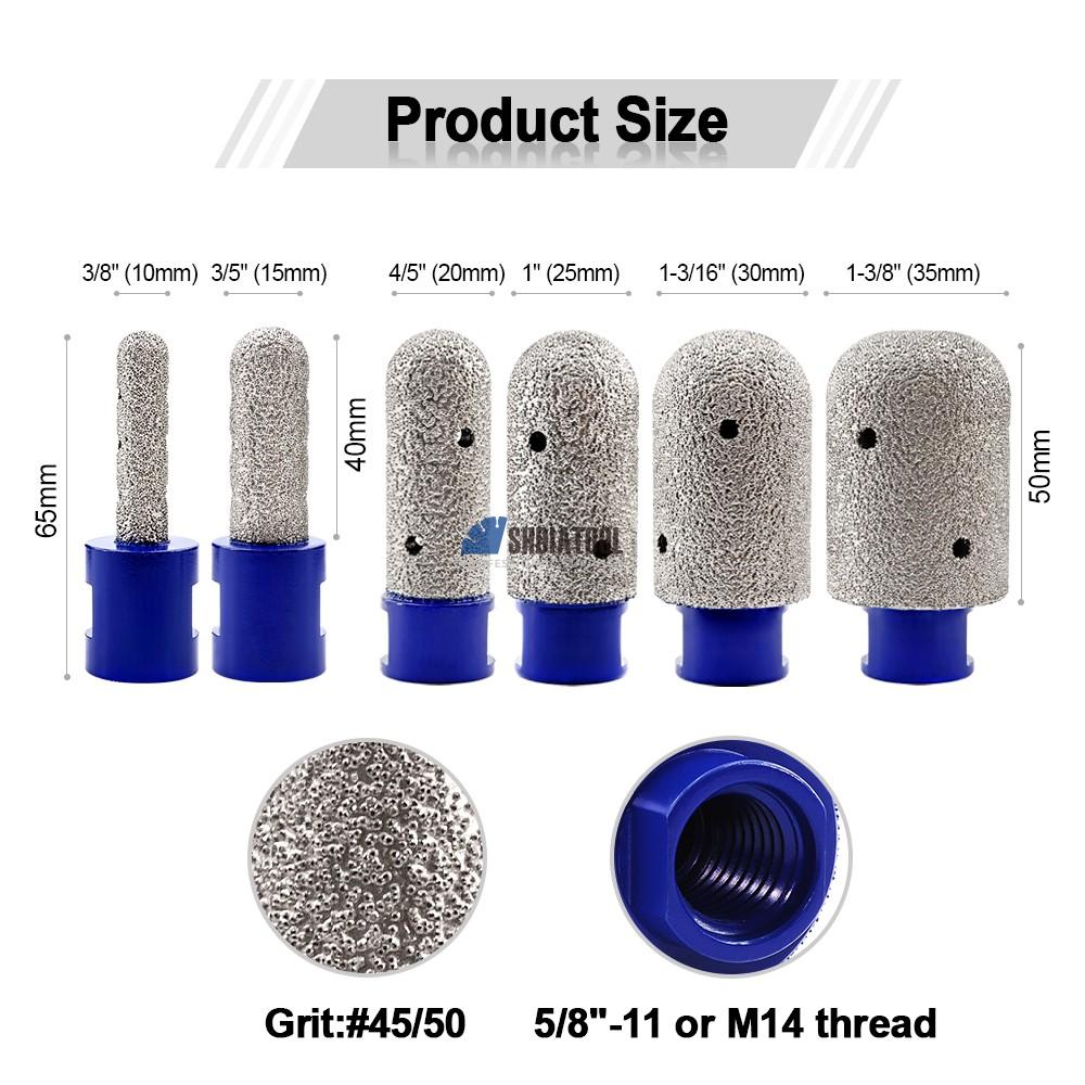 Vacuum Brazed Diamond Finger Milling Bits Milling Cutter M14/5/8''-11