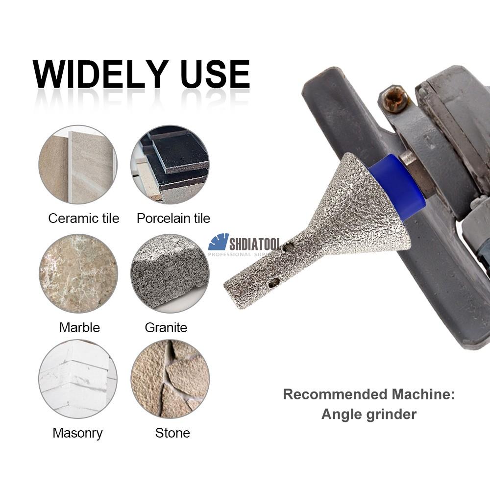6/10/20mm Vacuum Brazed Diamond Finger Milling Cutter Chamfer Beveling Bit For Enlarging Hole Tile Granite Marble