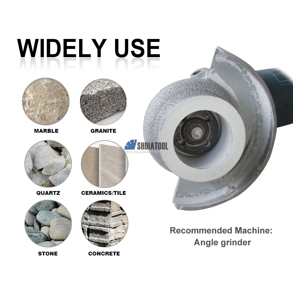 High Grinding Efficiency Dia 85mm Vacuum Brazed Diamond Grinding Cutting Profile Wheel For Granite Marble Stone Edge