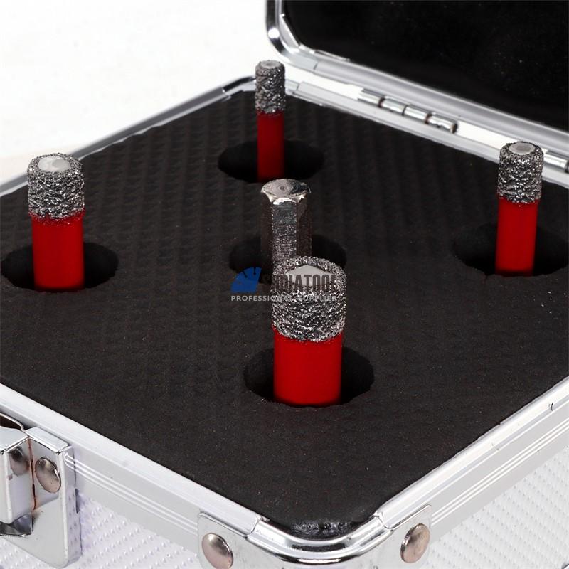 Vacuum Brazed Diamond Hole Saw Kit 5PCS/Set 6+8+10+12mm+HEX Tile Tool Diamond Core Drill Bit Set For Marble Granite