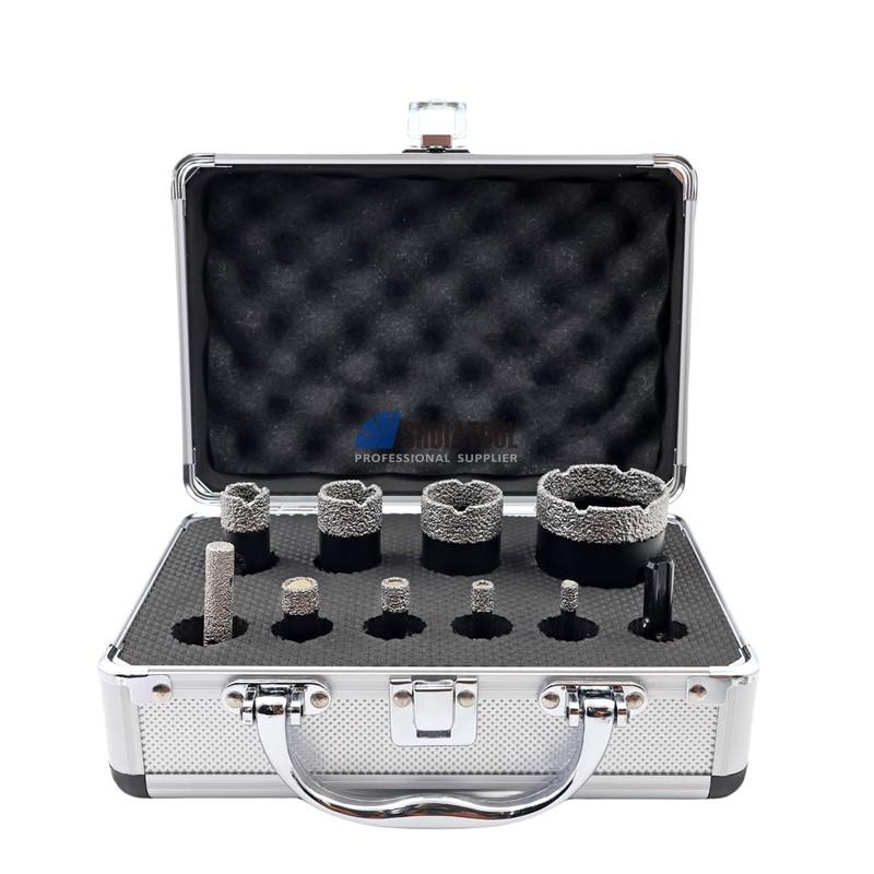 6-51mm Dry Use 10pcs/Set Vacuum Brazed Diamond Hole saw Porcelain Tile Ceramic Marble Diamond Core Drilling Bit Set