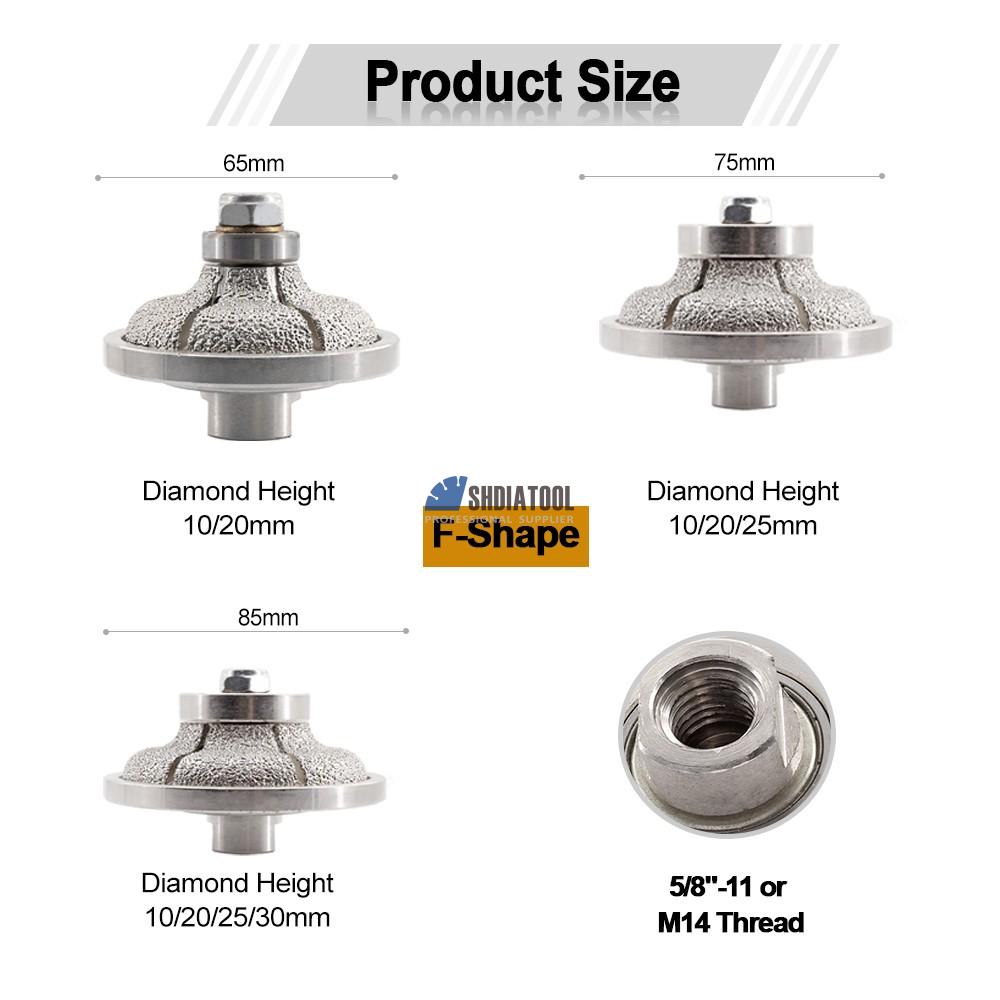 F-type Vacuum Brazed Diamond Profile Grinding Wheel Hand Tools CNC Diamond Grinding Wheel Bullnose Abrasive Wheel