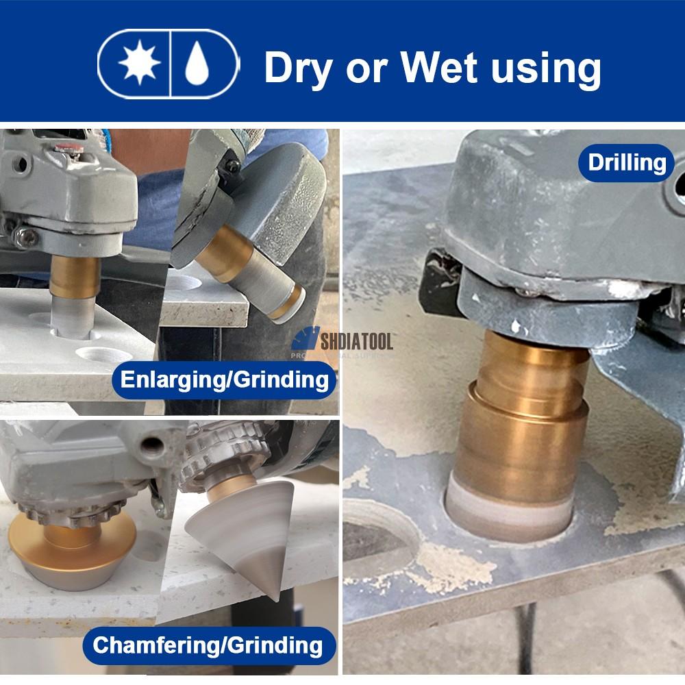 11PCS Vacuum Brazed Drill Core Bits+Chamfer+Finger Milling Bit Hex/SDS Adapter Diamond Hole Saw Cutter Kit Diamond Drill Bit Set