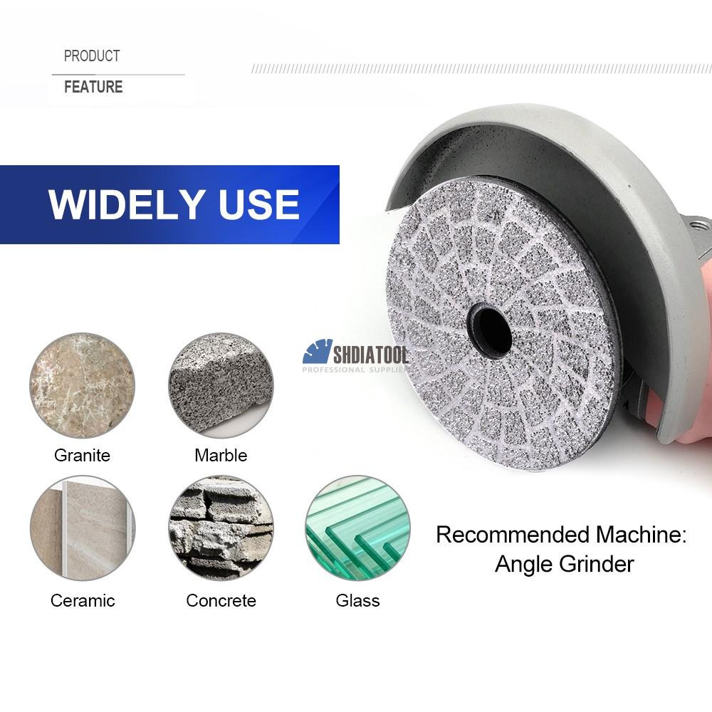 4 Inch Vacuum Brazed Diamond Grinding Disc Grit 30/50