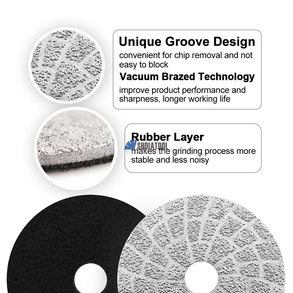 4 Inch Vacuum Brazed Diamond Grinding Disc Grit 30/50