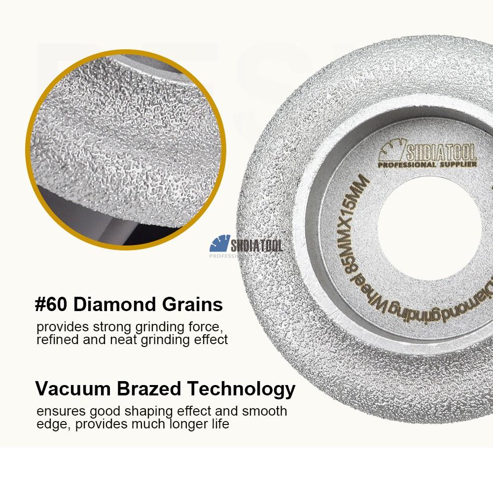 Diameter 85mm*15/20/25mm Height Vacuum Brazed Profiling Hand Wheel Diamond Edge Grinding Wheel for Angle Grinder