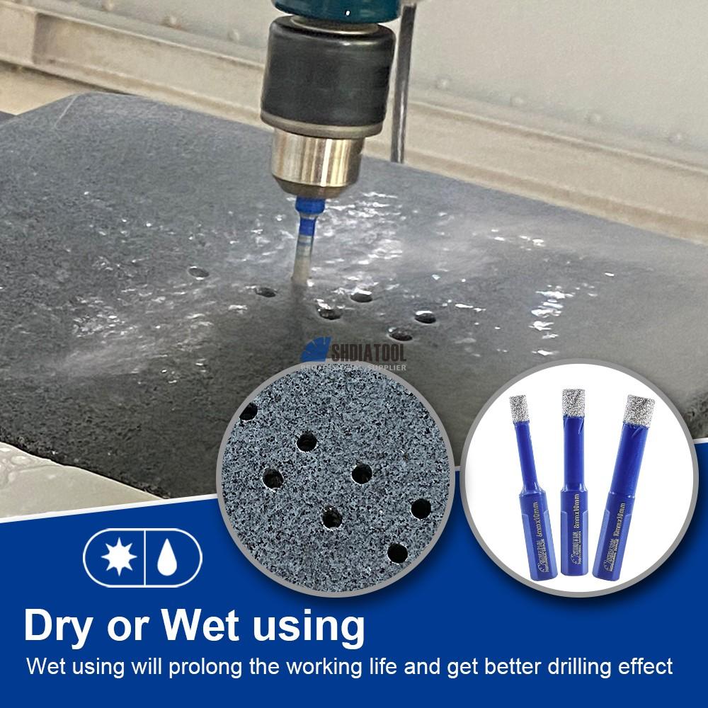 6-68mm Vacuum Brazed Triangular Shank Diamond Core Drill Bit Hole Saw Hole Cutter