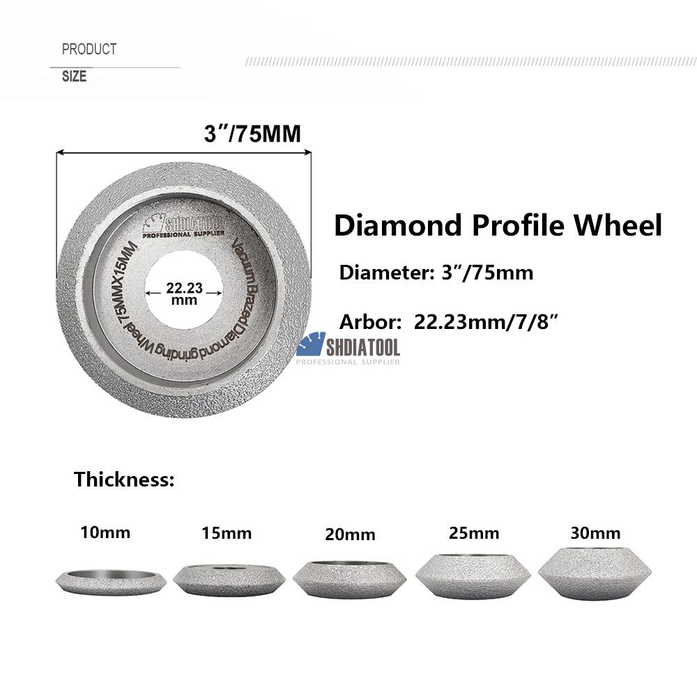 Vacuum Brazed V-shape Diamond CONVEX Wheel / Profile Grinding Wheel For Stone Artificial Stone Ceramics Glass Concrete