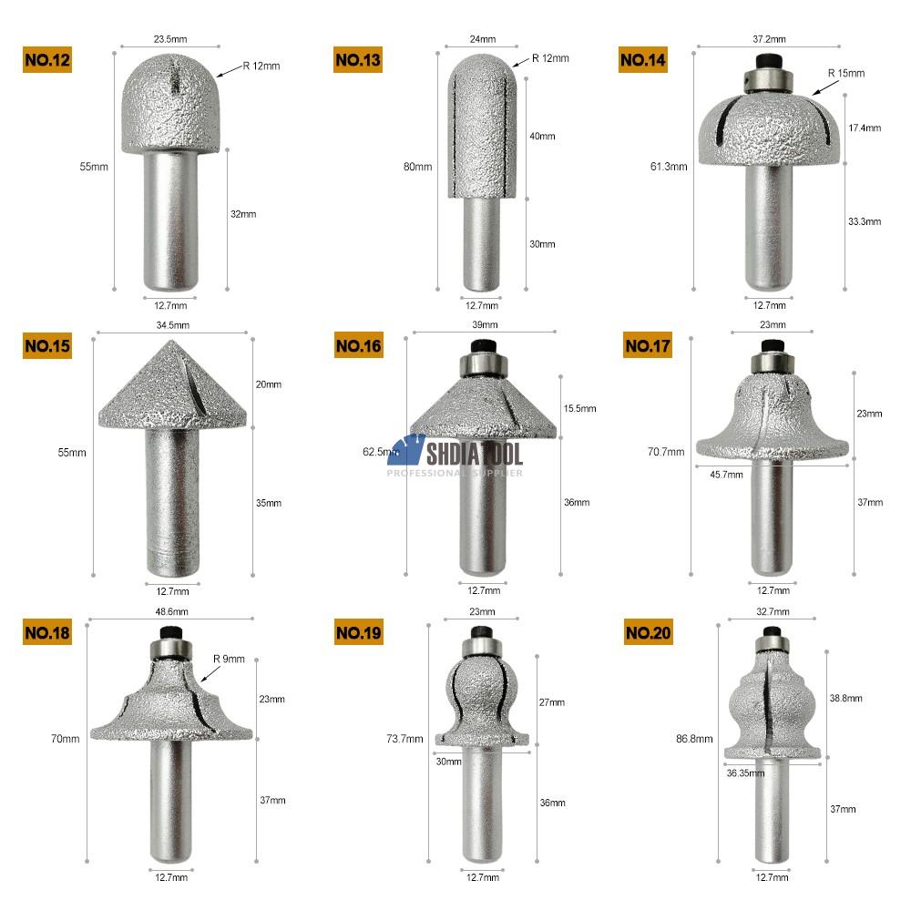Vacuum Brazed diamond router bits 