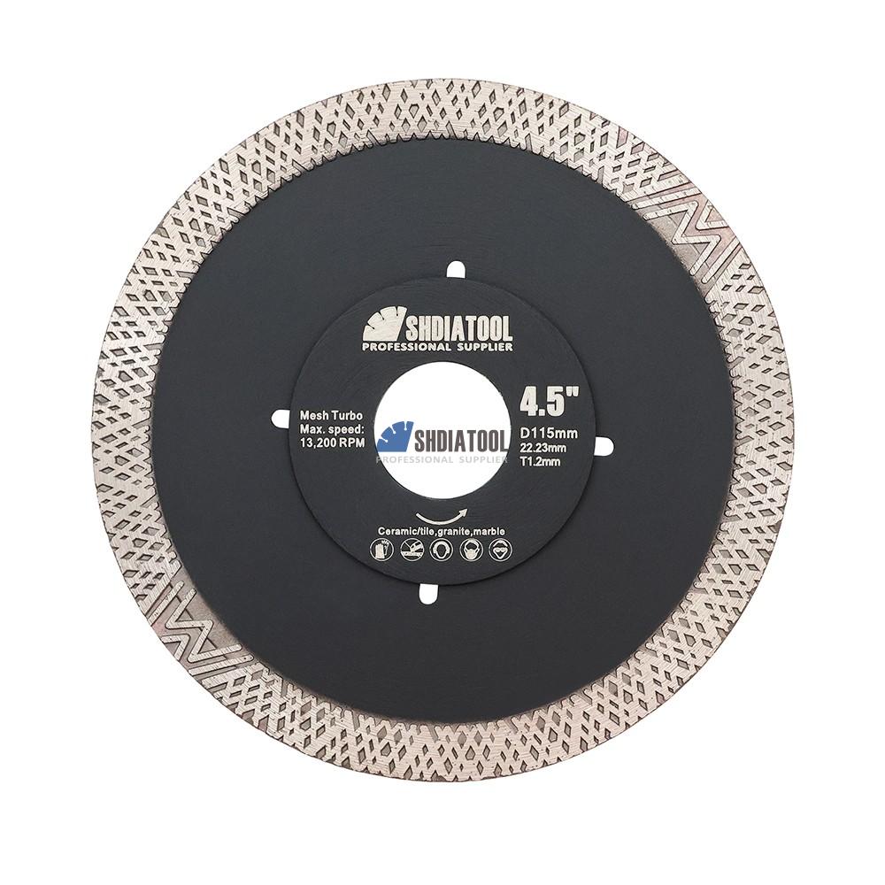 4.5inch Super Thin W-Mesh Turbo Diamond Saw Blade Tile Cutter Reinforced Cutting Disc Cutting Wheel for Tile Marble Granite