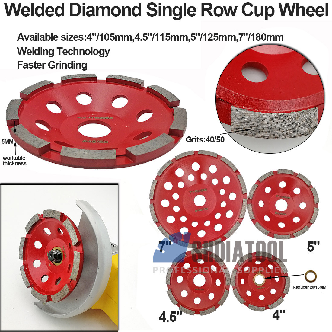 Welded Diamond Single Row Cup Wheel
